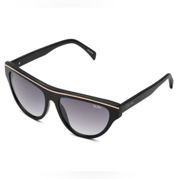 QUAY AUSTRALIA Flight Risk Sunglasses Black/Smoke Sunnies - Picture 7 of 7